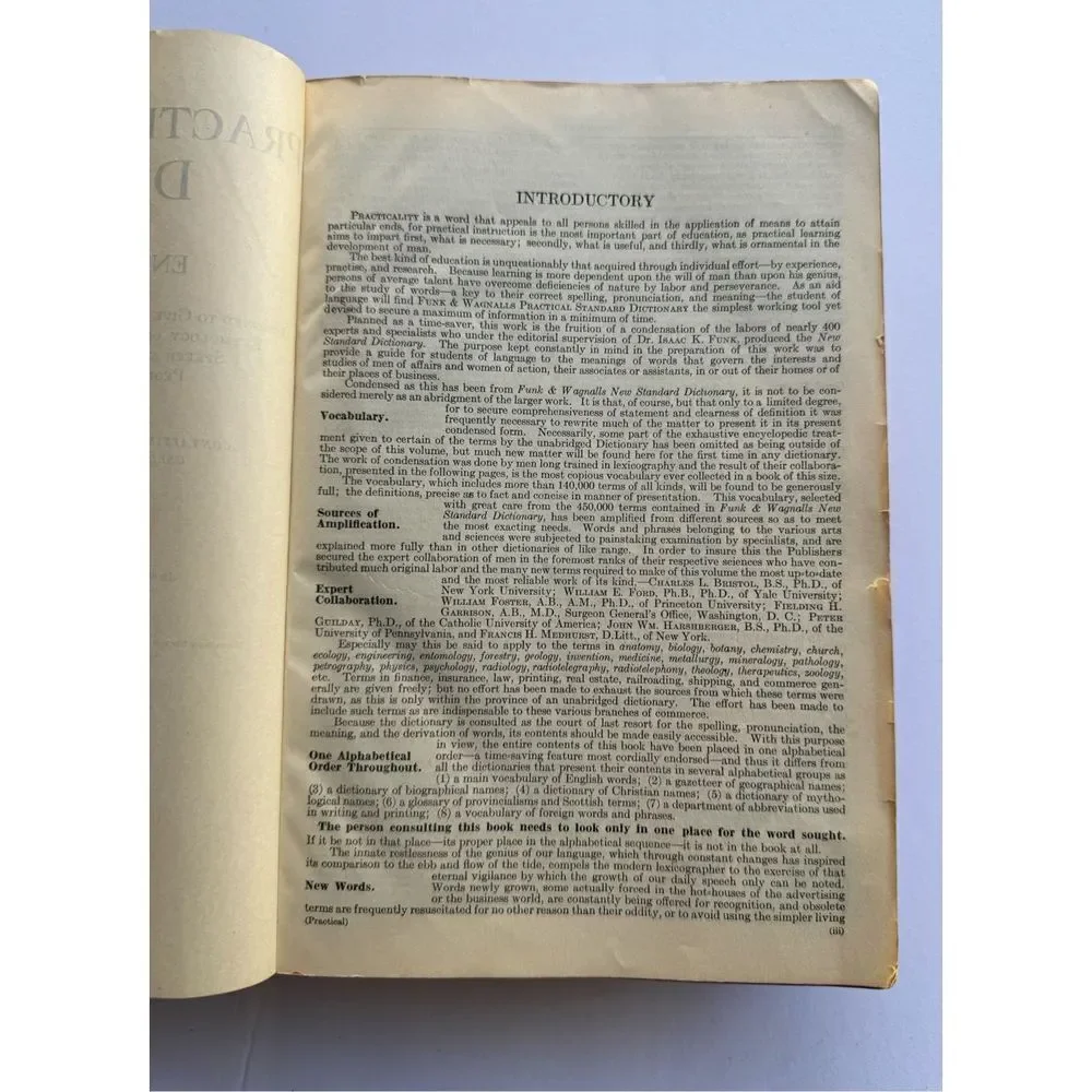 1926 Vintage‎ Antique XLTabbed & Illustrated Funk Wagnalls Dictionary Book